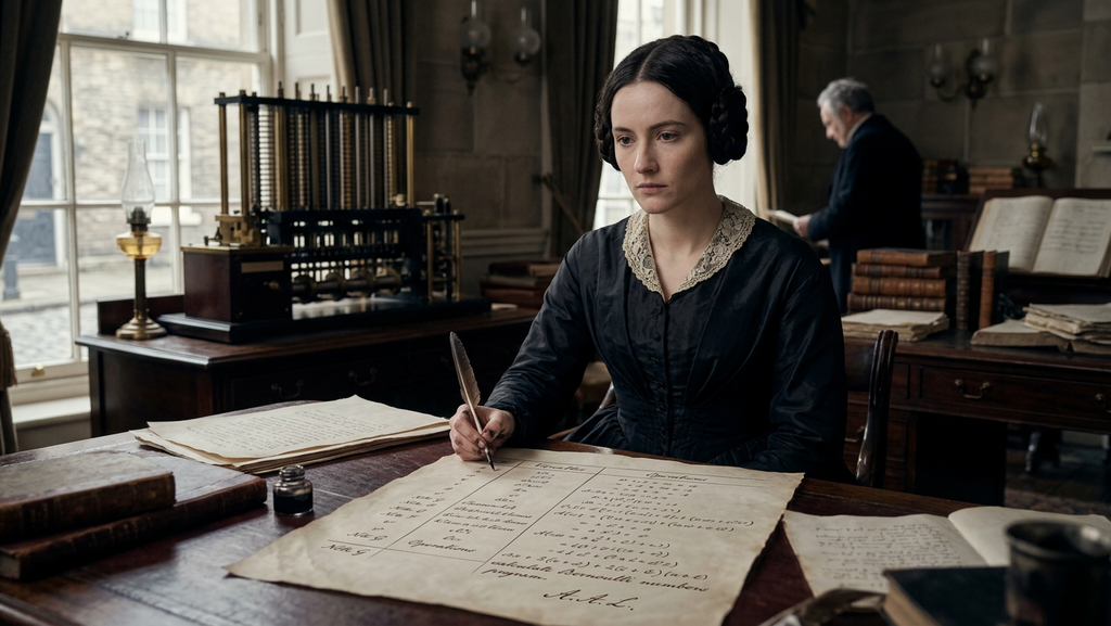 A table of variables and operations is written in neat nineteenth-century cursive script.